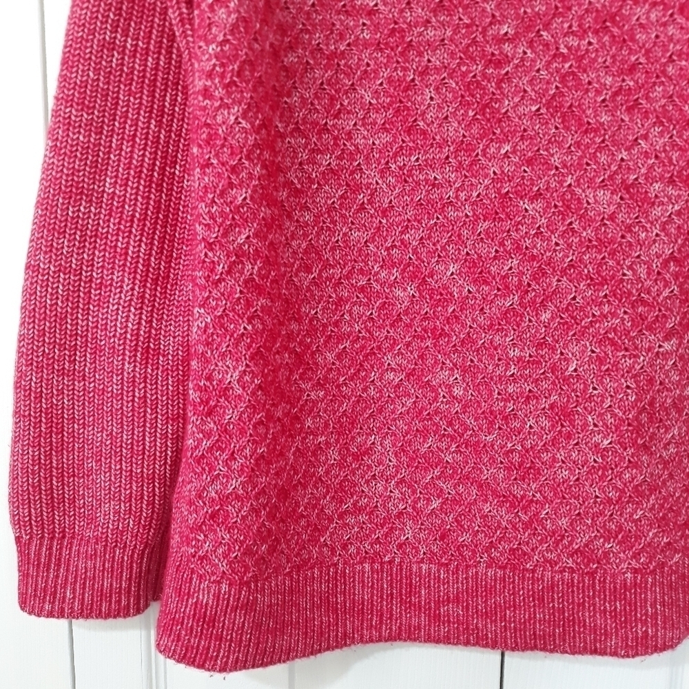 Talbots Plus texturized stitch Sweater twist Knit Long-Sleeve Fuchsia Size 1X - Picture 12 of 14